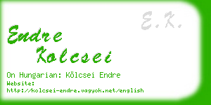 endre kolcsei business card