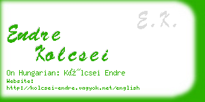 endre kolcsei business card